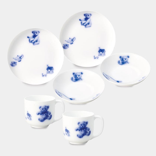 [แก้ว (ถ้วย)] Okura Art China My Little Bear Plate, Mug, ชุดชามผลไม้ (2 ชิ้นต่อ) | เซรามิก