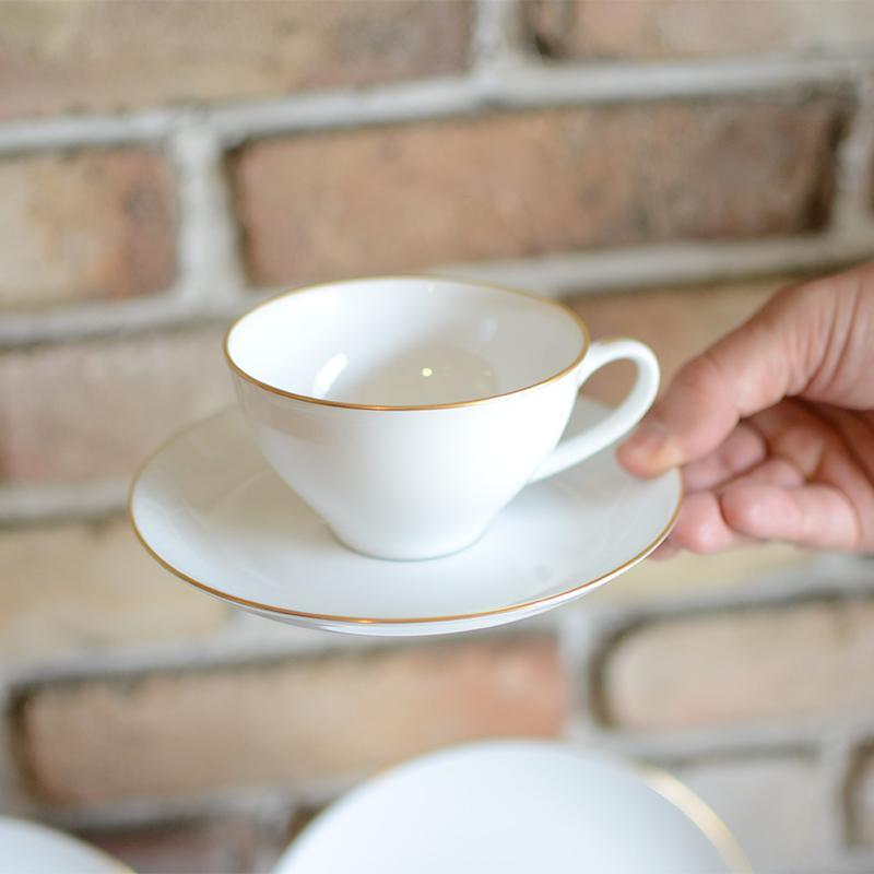 [MUG（CUP）] OKURA ART中國GOLD LINE杯碟，甜點盤SET（2個EACH）|陶瓷
