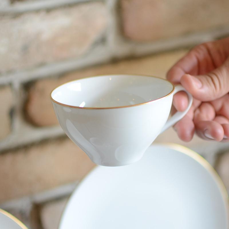 [MUG（CUP）] OKURA ART中國GOLD LINE杯碟，甜點盤SET（2個EACH）|陶瓷