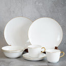 [SMALL DISH (PLATE)] OKURA ART CHINA GOLD LINE MEAT PLATE, BOWL, CUP & SAUCER SET(2 PIECES EACH) | CERAMICS