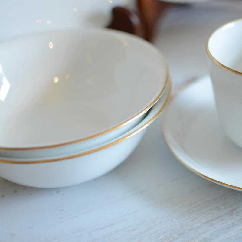 [小菜（板）] Okura藝術中國金線肉牌，碗，杯和碟套（每件2件）|陶瓷