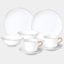 [SMALL DISH (PLATE)] OKURA ART CHINA GOLD LINE MEAT PLATE, BOWL, CUP & SAUCER SET(2 PIECES EACH) | CERAMICS