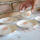 [日本茶杯] Okura Art China花球日本茶杯，花形小板（每5件）|陶瓷