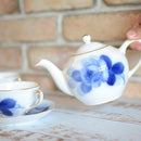 [MUG (CUP)] OKURA ART CHINA BLUE ROSE CUP & SAUCER(2 PIECES EACH), TEA POT | CERAMICS