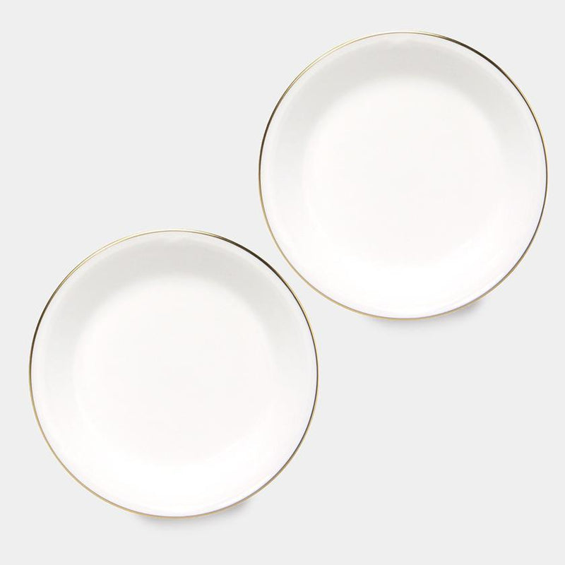 [작은 접시 (플레이트)] 오쿠라 아트 중국 골드 라인 작은 플레이트 (4.3in) (2 피스 세트) | 세라믹