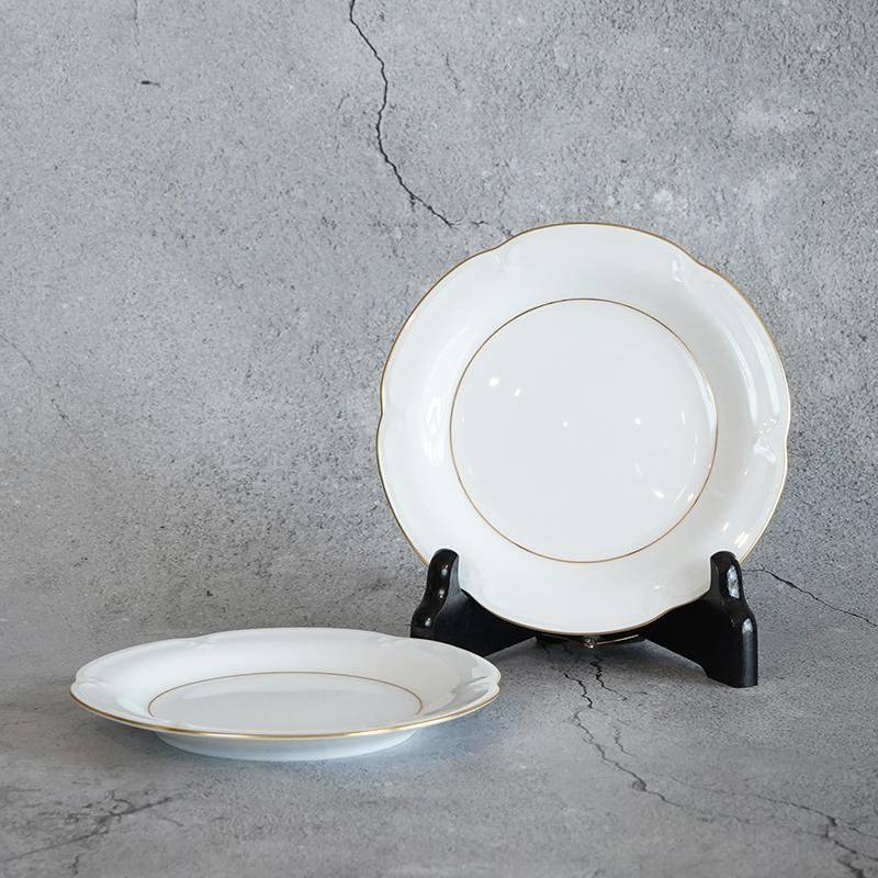 [小盤（板）] Okura藝術中國金線小蛋糕板（2件套）|陶瓷