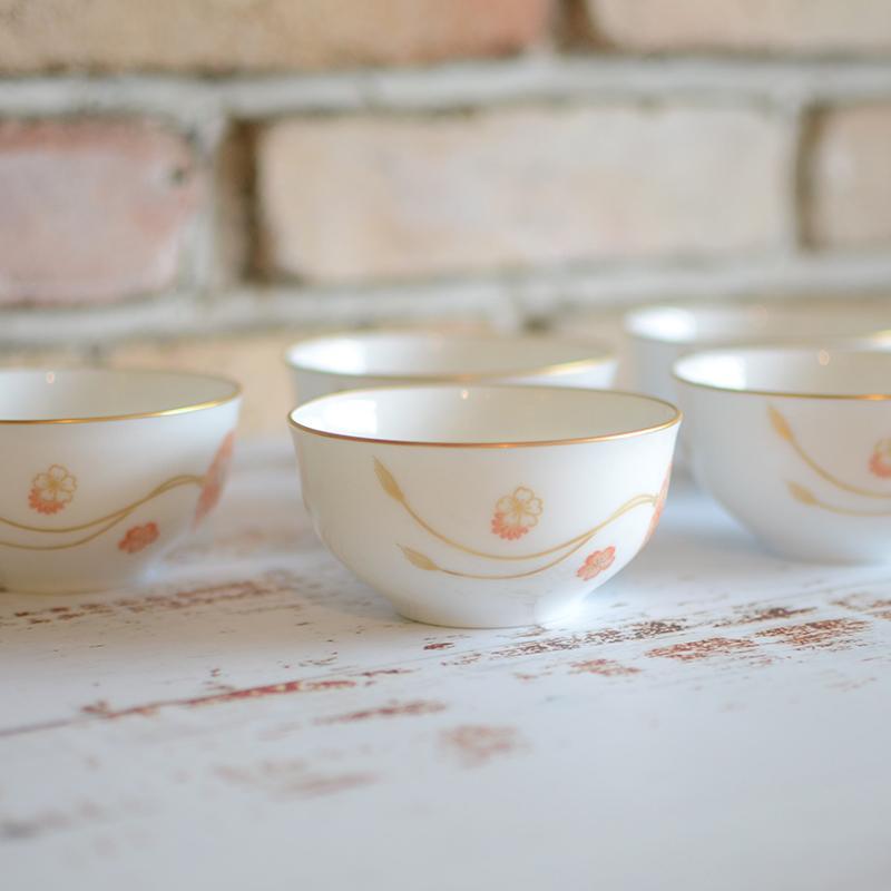[杯子（杯）] Okura藝術中國花球日本茶杯（5件套）|陶瓷