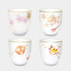 [JAPANESE TEA CUP] OKURA ART CHINA FOUR SEASONS JAPANESE TEA CUP (4-PIECE SET) | CERAMICS