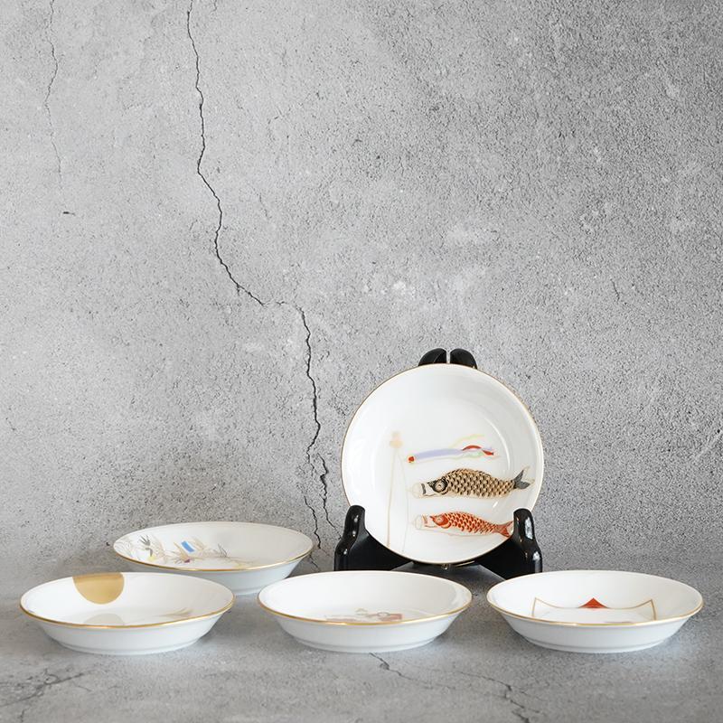 [小盤（板材）] Okura藝術中國日本傳統季節小盤（5件套）|陶瓷