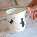 [MUG (CUP)] OKURA ART CHINA LUCKY BLACK CAT MUG PART-2 | CERAMICS