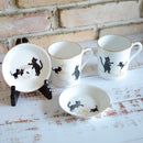 [SMALL DISH (PLATE)] OKURA ART CHINA LUCKY BLACK CAT SMALL DISH PART-1 | CERAMICS