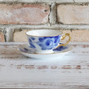 [MUG (CUP)] OKURA ART CHINA BLUE ROSE CUP & SAUCER | CERAMICS