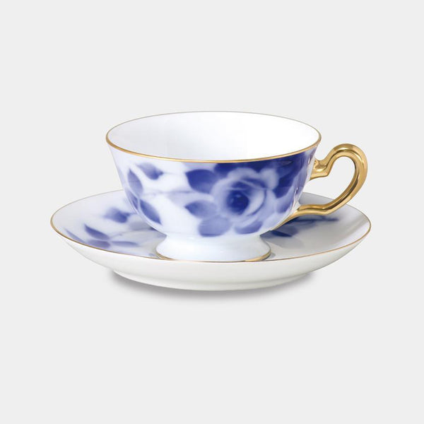[แก้ว (ถ้วย)] Okura Art China Blue Rose Cup & Saucer | เซรามิก