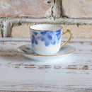 [MUG (CUP)] OKURA ART CHINA BLUE ROSE COFFEE CUP & SAUCER | CERAMICS