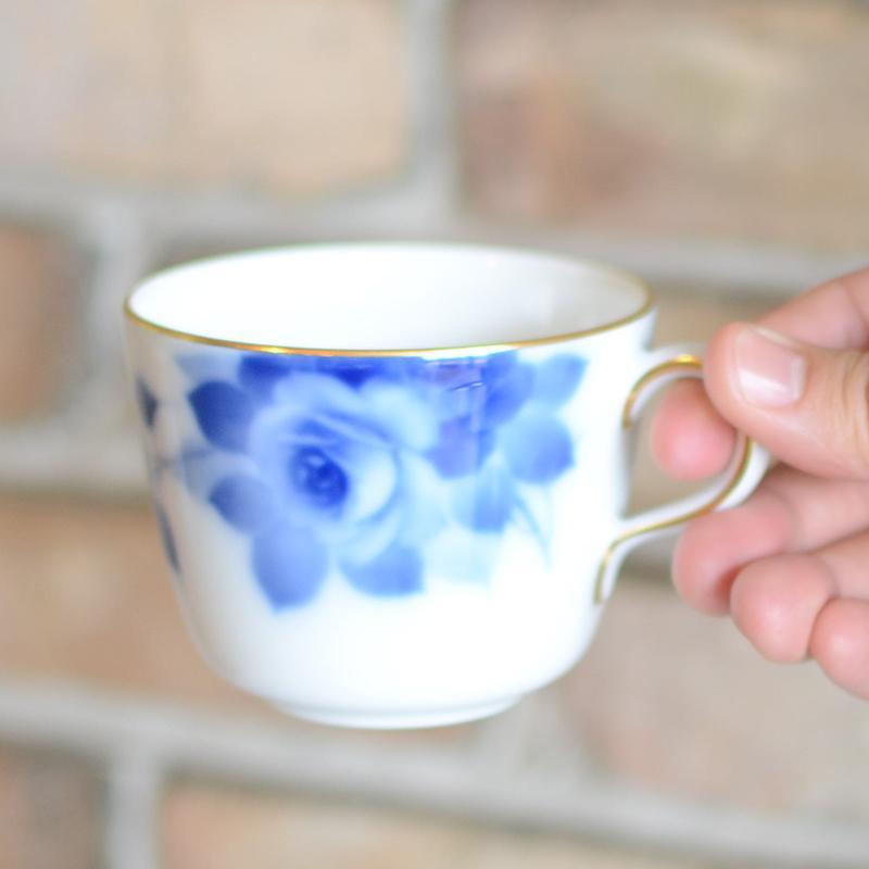 [แก้ว (ถ้วย)] Okura Art China Blue Rose Morning Cup & Saucer | เซรามิก
