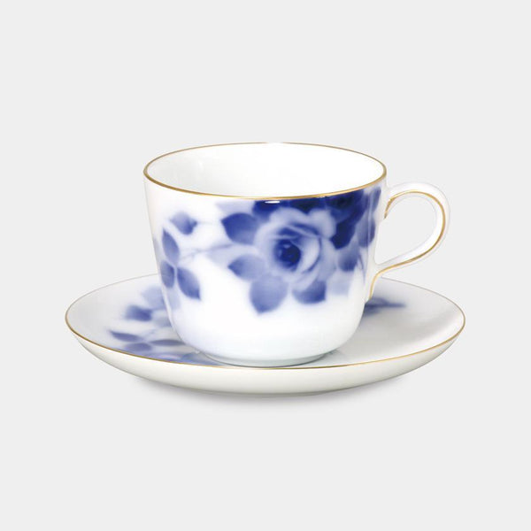 [찻잔 (컵)] 오쿠라 아트 중국 블루 로즈 아침 컵 & 접시 | 세라믹