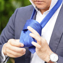 [PLEATS TIE] HERRINGBONE BLUE | NEKADO | NISHIJIN ORI (TEXTILES)