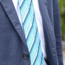 [PLEATS TIE] MULTI STRIPE GREEN | NEKADO | NISHIJIN ORI (TEXTILES)