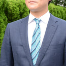 [PLEATS TIE] MULTI STRIPE GREEN | NEKADO | NISHIJIN ORI (TEXTILES)