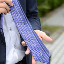[tie tie pleats] แถบแนวตั้งสีฟ้า | Nekado | Nishijin Ori (สิ่งทอ)