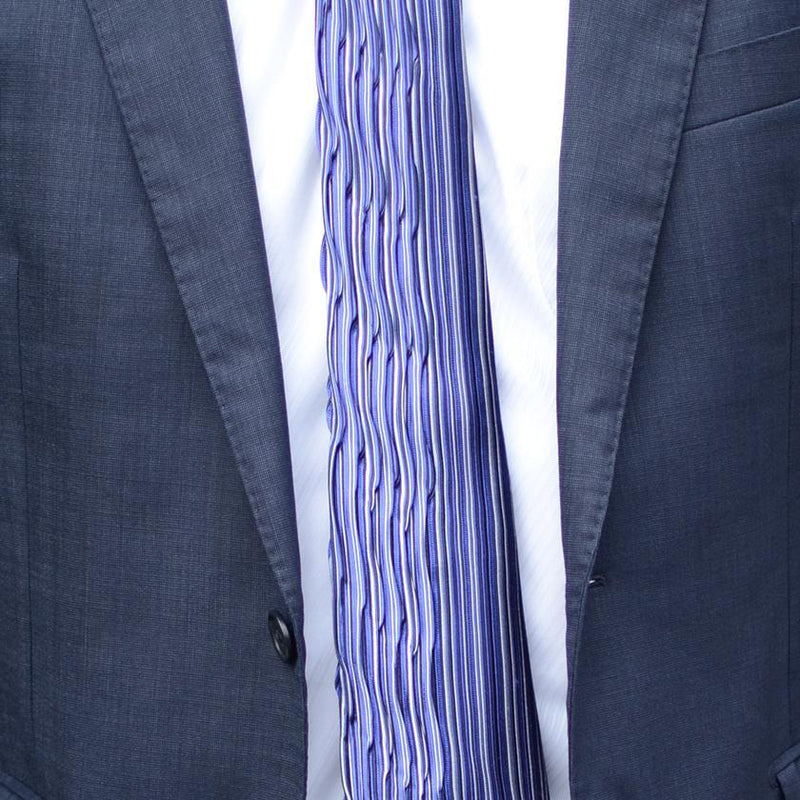 [tie tie pleats] แถบแนวตั้งสีฟ้า | Nekado | Nishijin Ori (สิ่งทอ)