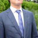 [tie tie pleats] แถบแนวตั้งสีฟ้า | Nekado | Nishijin Ori (สิ่งทอ)