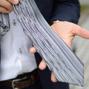 [tie tie pleats] แถบแนวตั้งสีเทา | Nekado | Nishijin Ori (สิ่งทอ)