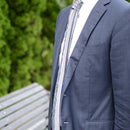 [tie tie pleats] แถบแนวตั้งสีเทา | Nekado | Nishijin Ori (สิ่งทอ)