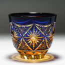 [SAKE GLASS] COLD SAKE GLASS GINWAN NO HANA (BLUE & ORANGE) | KIRIKO