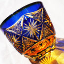[SAKE GLASS] COLD SAKE GLASS GINWAN NO HANA (BLUE & ORANGE) | KIRIKO