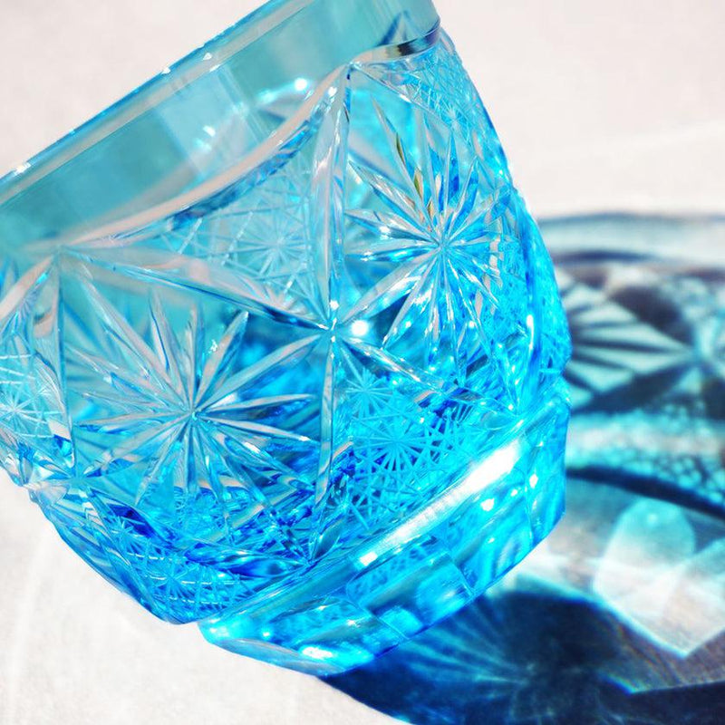 [사케 유리] 차가운 술 유리 유리 ginwan no hana (밝은 파란색) | 키리코