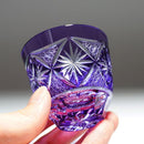 [사케 유리] 차가운 술 유리 유리 ginwan no hana (골드 & 보라색) | 키리코