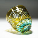 [แก้วสาเก] แก้ววิเศษ Ginwan no Hana (สีเหลืองและสีฟ้า) | คิริโกะ