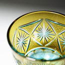 [แก้วสาเก] แก้ววิเศษ Ginwan no Hana (สีเหลืองและสีฟ้า) | คิริโกะ