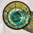 [แก้วสาเก] แก้ววิเศษ Ginwan no Hana (สีเหลืองและสีฟ้า) | คิริโกะ