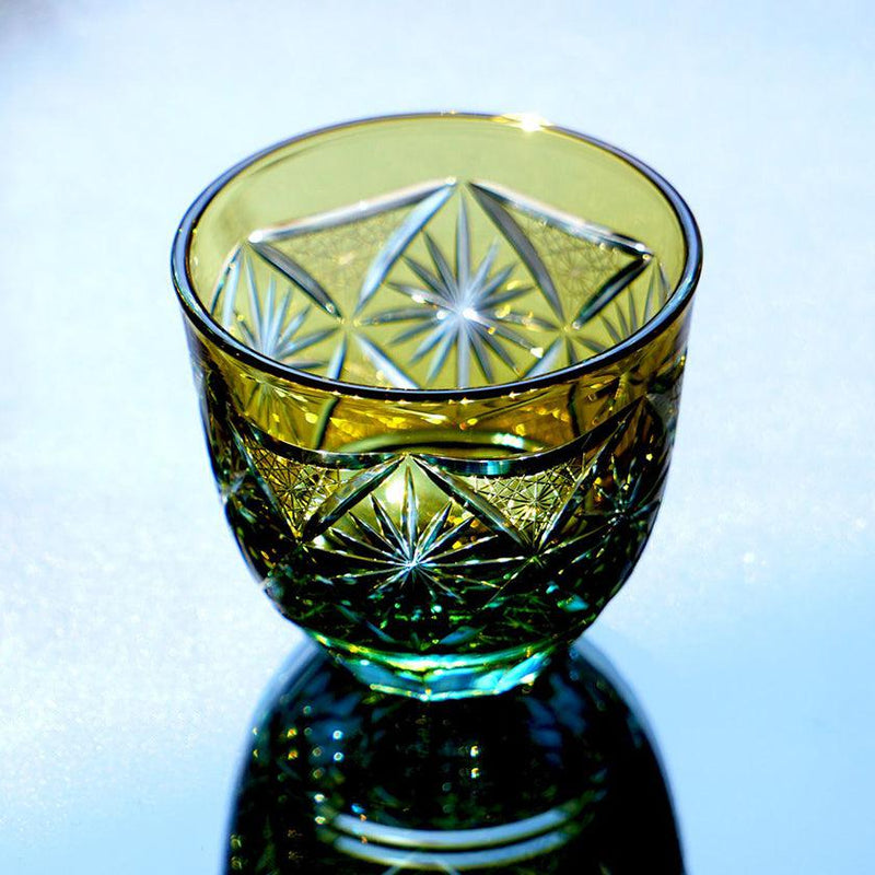 [清酒玻璃]冷清酒玻璃Ginwan no Hana（黃色和天藍色）|基里科