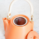 3-PIECE MINO WARE JAPANESE TEA SET - TEA POT & TEACUPS (VOYAGE ORENGE ROUSSI) | YAMATSU