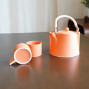 3-PIECE MINO WARE JAPANESE TEA SET - TEA POT & TEACUPS (VOYAGE ORENGE ROUSSI) | YAMATSU