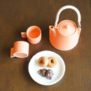 3-PIECE MINO WARE JAPANESE TEA SET - TEA POT & TEACUPS (VOYAGE ORENGE ROUSSI) | YAMATSU