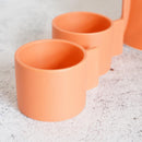 3-PIECE MINO WARE JAPANESE TEA SET - TEA POT & TEACUPS (VOYAGE ORENGE ROUSSI) | YAMATSU