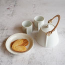 3-PIECE MINO WARE JAPANESE TEA SET - TEA POT & TEACUPS (VOYAGE BLANC NEIGE) | YAMATSU