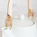 3-PIECE MINO WARE JAPANESE TEA SET - TEA POT & TEACUPS (VOYAGE BLANC NEIGE) | YAMATSU