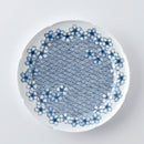 [LARGE PLATE (PLATTER)] 7-SUN CHERRY BLOSSOM SEIGAIHA | MIKAWACHI WARE | HIRADOSHOUZAN