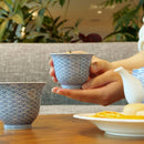 [TEA CUP SET] 2 PIECES SORIS-SENCHA HIRADO-SEIGAIHA | MIKAWACHI WARE | HIRADOSHOUZAN