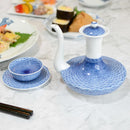 [SAKE BOTTLE & CUP SET] 3 PIECES KANBIN & SAKAZUKI HIRADO-SEIGAIHA | MIKAWACHI WARE | HIRADOSHOUZAN