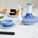 [SAKE BOTTLE & CUP SET] 3 PIECES KANBIN & SAKAZUKI HIRADO-SEIGAIHA | MIKAWACHI WARE | HIRADOSHOUZAN