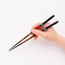 [CHOPSTICKS] PAIR NIGHT SKY WITH CHOPSTICK REST (22.5cm) | CRYSTAL | WAKASA LACQUERWARE