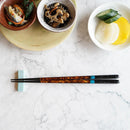 [CHOPSTICKS] PAIR NIGHT SKY WITH CHOPSTICK REST (22.5cm) | CRYSTAL | WAKASA LACQUERWARE