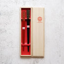 [ตะเกียบ] มือแกะสลัก Chinkin Kotobuki Seikaiha (2 คู่) | Hashimoto Kousaku Sikki | wajima lacquer