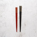 [ตะเกียบ] มือแกะสลัก Chinkin Kotobuki Seikaiha (2 คู่) | Hashimoto Kousaku Sikki | wajima lacquer